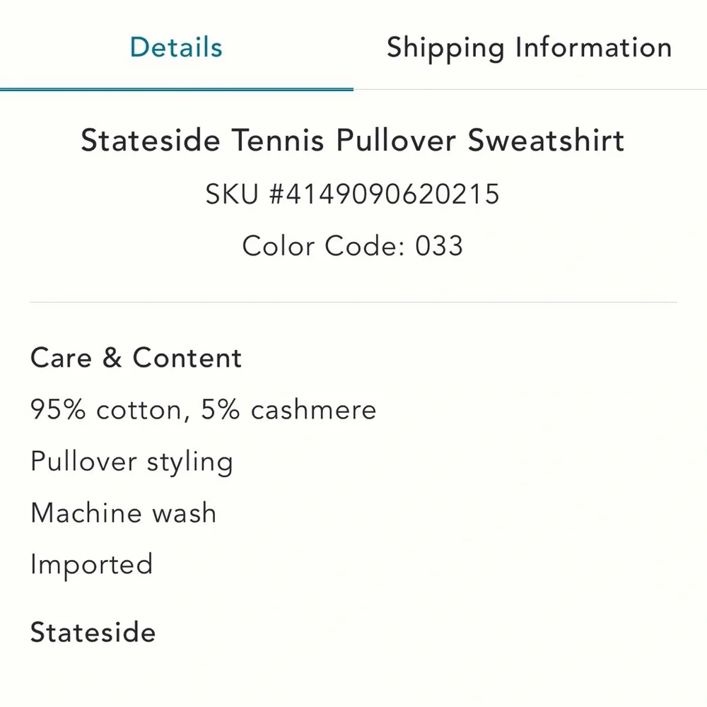 Stateside NWT Cotton/Cashmere Sz M (runs a bit small) Tennis Sweater, classic - Picture 12 of 15